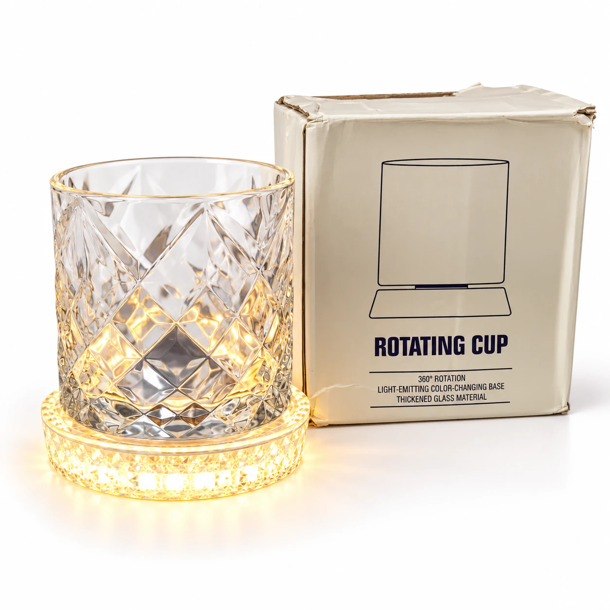 Rotating LED Glow Whiskey Glass - view 2